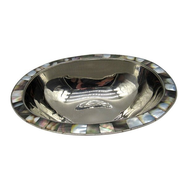 MICHAEL ARAM Stainless Steel Bowl with Mother Of Pearl Accent 11" - Picture 6 of 12
